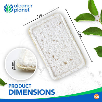 6PK Loofah Sponge Pads Natural Eco Cellulose Scourers Luffa Washing Up Durable