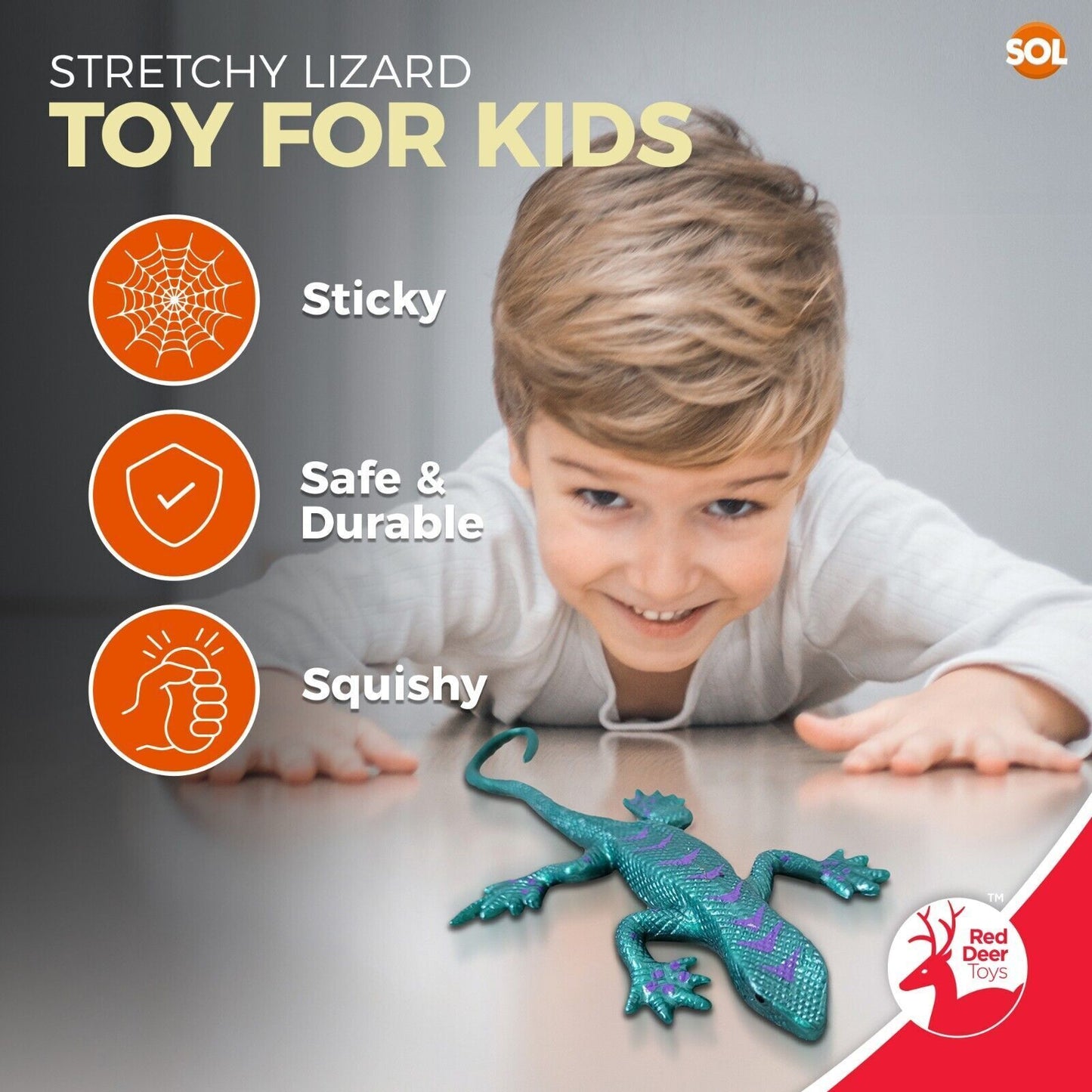 XL 29cm Stretchy Lizard Toy Animals Scaly Reptiles | Kids Party Bag Fillers Loot