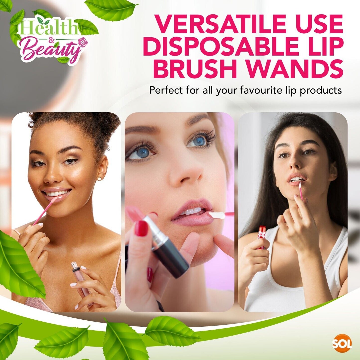 220-440 Disposable Lip Brushes Lipstock Gloss Wands Brush Applicator Makeup Tool