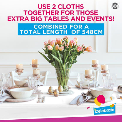 Plastic Rectangular Table Cloth Covers | Wipe Clean Party Tablecloths Disposable