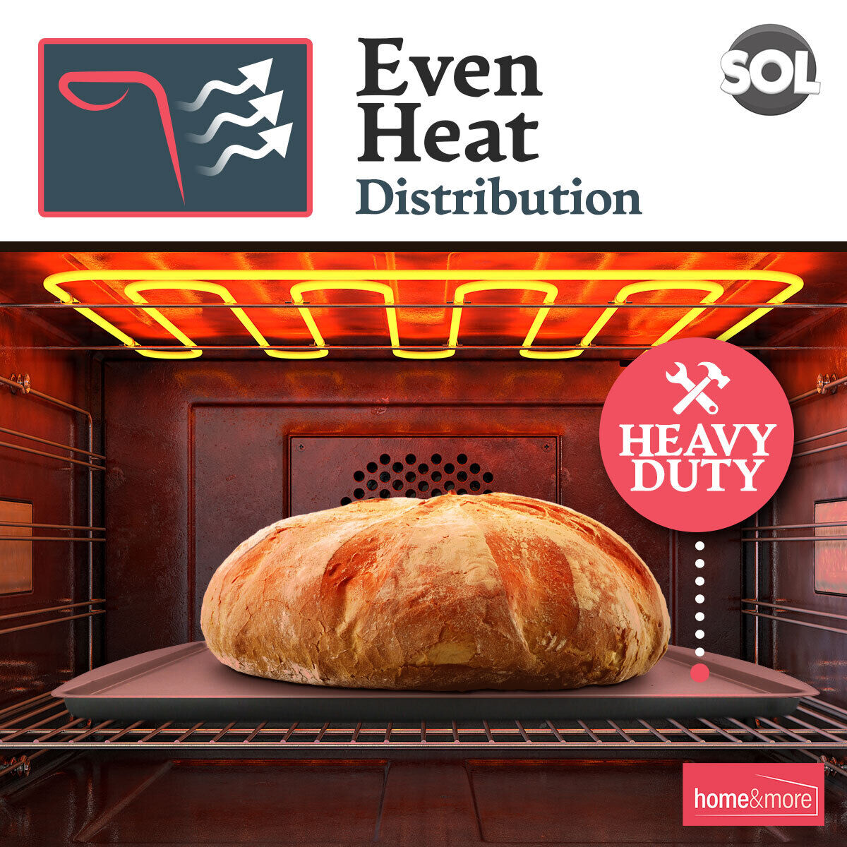 2 Oven Tray Set 38 x 25cm Large Roasting Pan Baking Bakeware Kitchen Steel Sheet