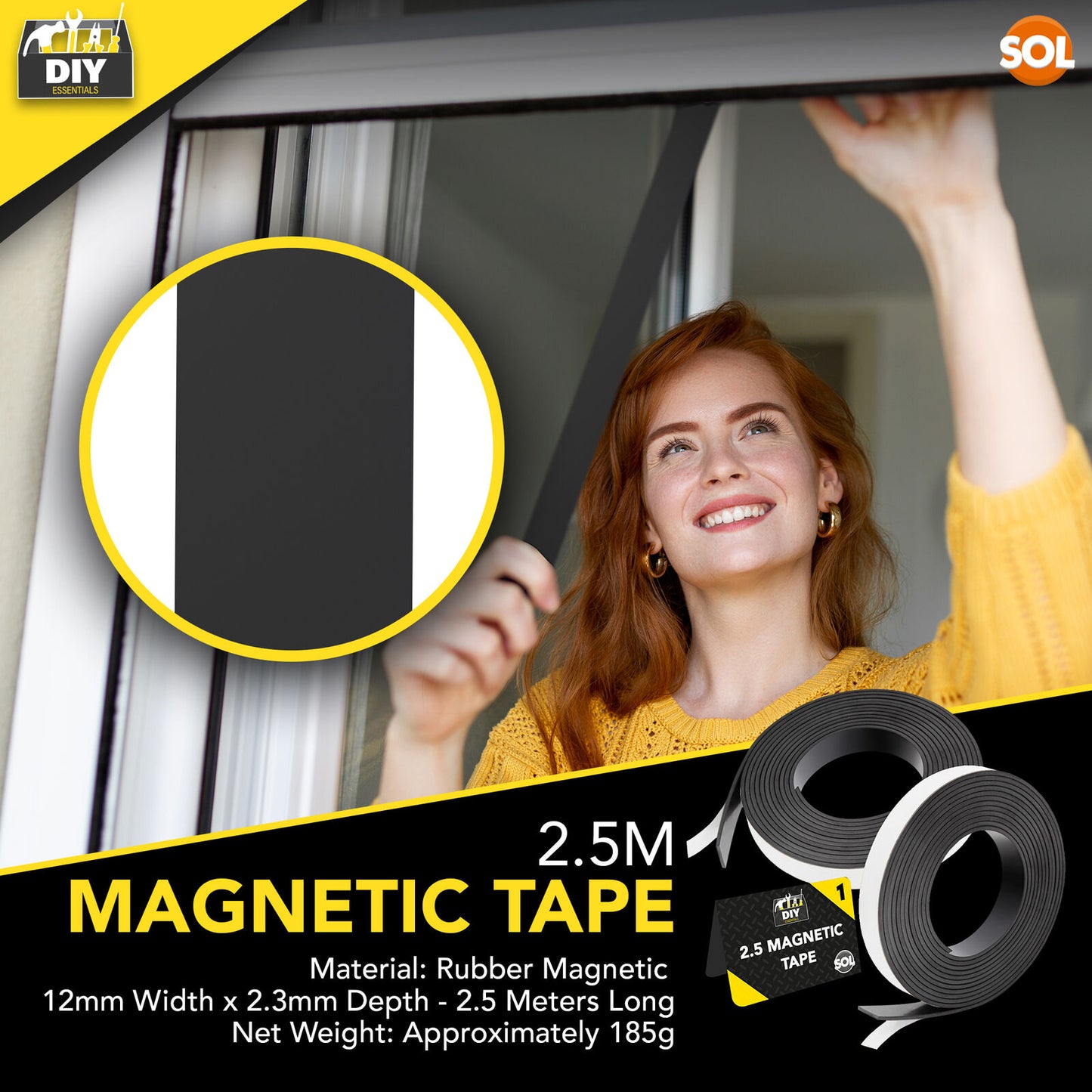 2.5M Magnetic Tape Self Adhesive | Flexible Magnet Strips 12mm x 2mm Anisotropic