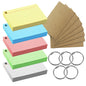 500-1000 Revision Cards with Rings Record Flash Blank Index Coloured Lined 70GSM
