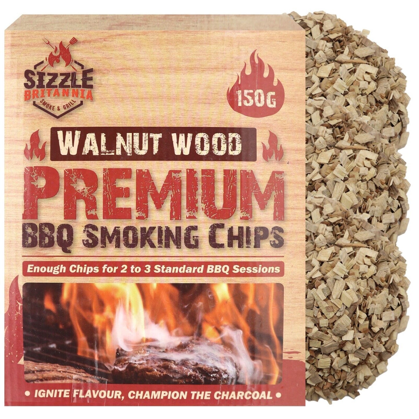 BBQ Smoking Wood Chips For Food 150g Smoker Chunks | Apple Hickory Walnut Cherry