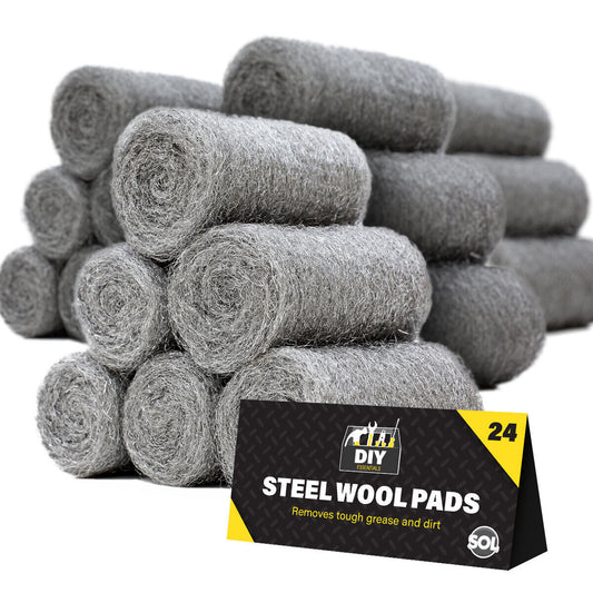 24pk Steel Wire Wool Pads Quality Grade 0 Fine For Rats Mice Smoothing Sanding