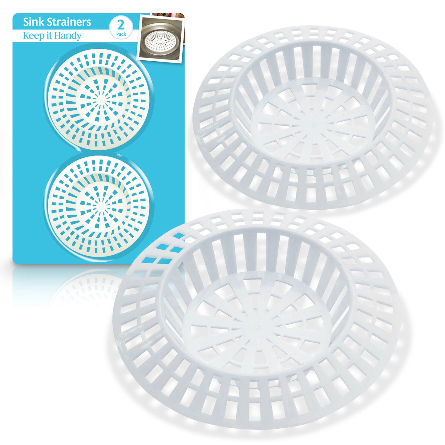 2-4pk Plastic Sink Strainer White Kitchen Bath Basin Drain Waste Hair Plug Hole