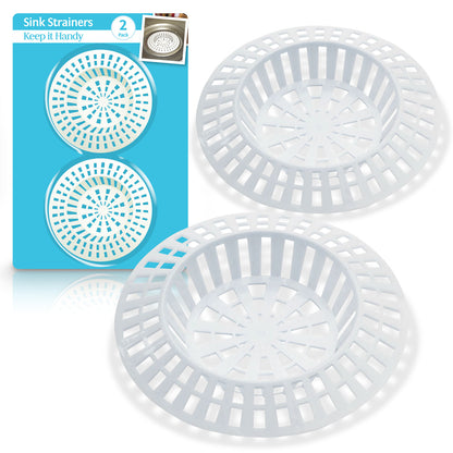 2-4pk Plastic Sink Strainer White Kitchen Bath Basin Drain Waste Hair Plug Hole