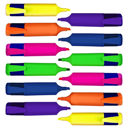 Highlighter Pens Fluorescent Colour Marker School Set | 6 Pack