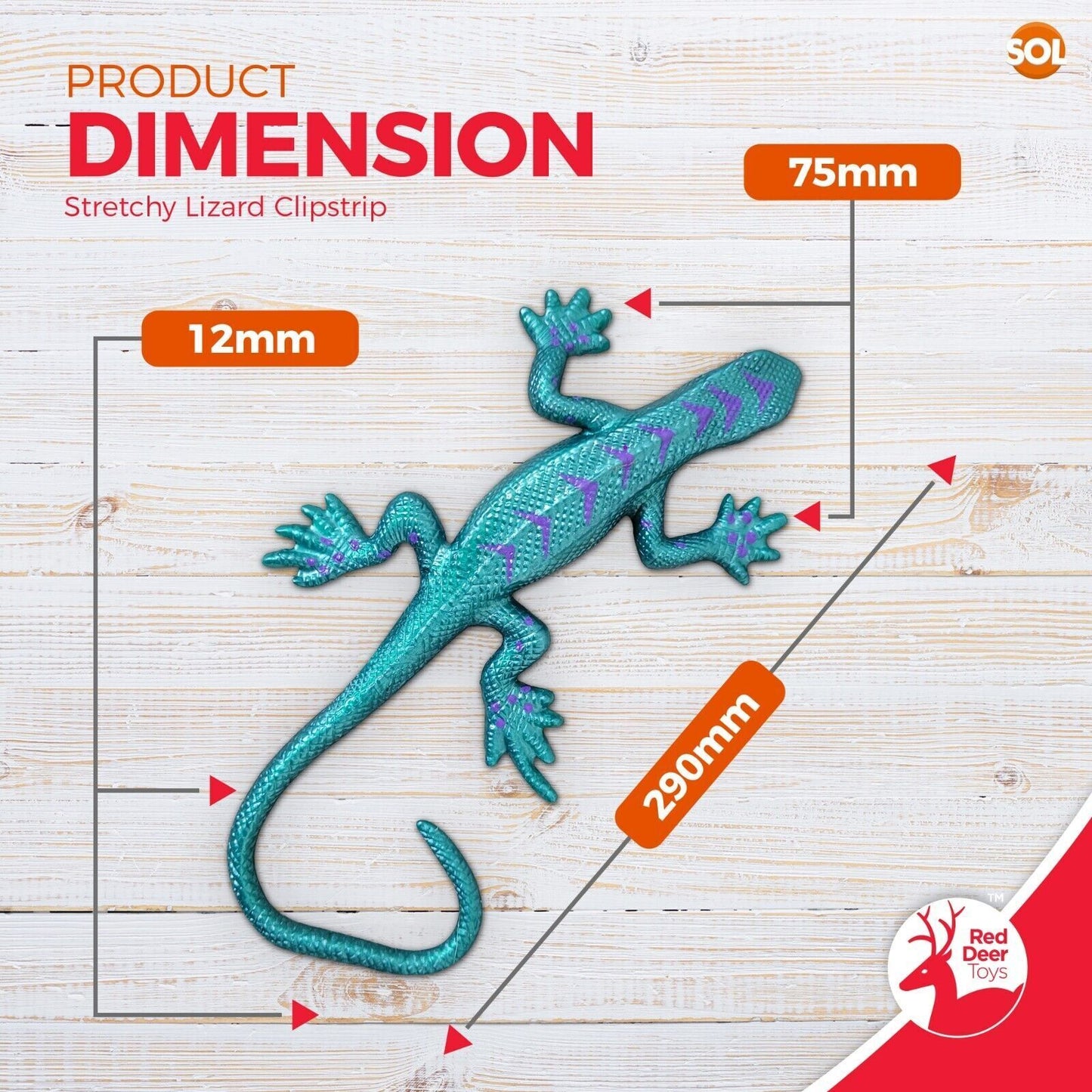 XL 29cm Stretchy Lizard Toy Animals Scaly Reptiles | Kids Party Bag Fillers Loot