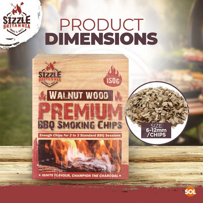 BBQ Smoking Wood Chips For Food 150g Smoker Chunks | Apple Hickory Walnut Cherry