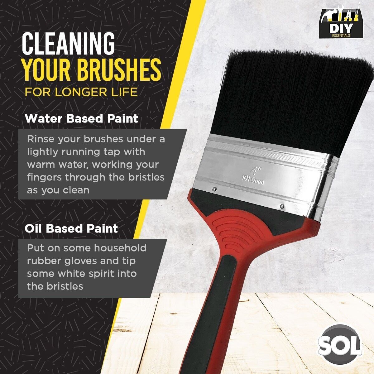 Paint Brush 4 Inch | Wall & Fence Decorating Set | 2 Pack