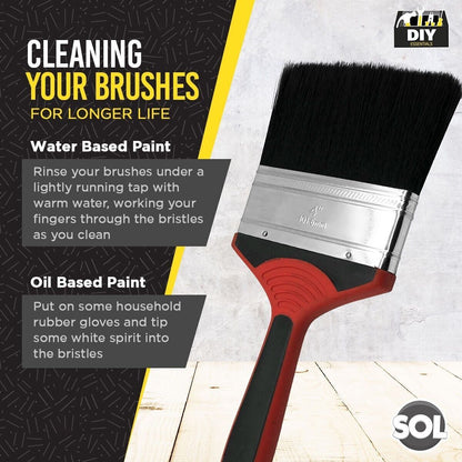 Paint Brush 4 Inch | Wall & Fence Decorating Set | 2 Pack