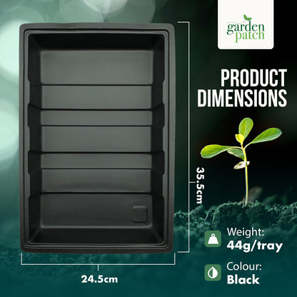 10pk Full Size Large Plastic Garden Trays Black No Holes Seed Plant Flower Grow