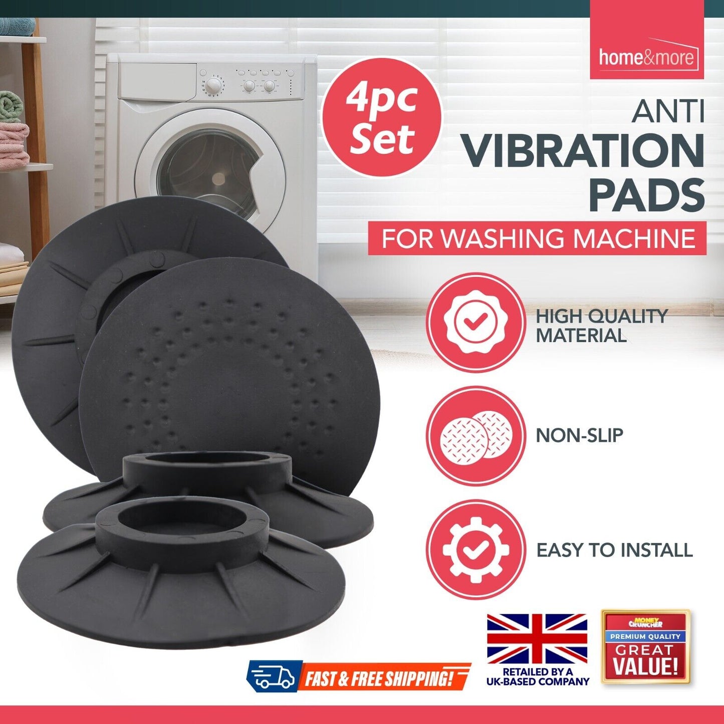 Anti Vibration Washing Machine Feet Pads | 4 Pack