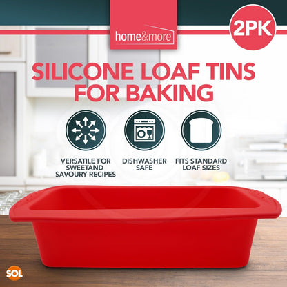 2 2lb Silicone Loaf Tin Non Stick Bread Baking Cake Mould Pan Oven Bakeware Mold