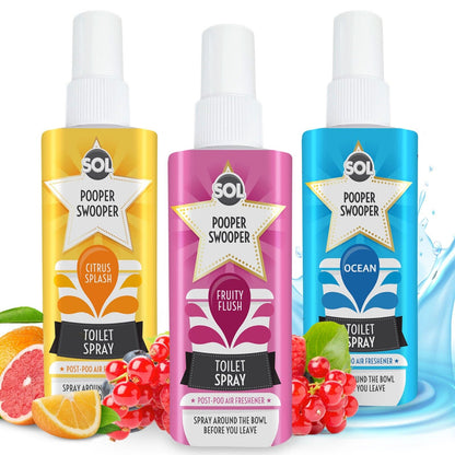 Pooper Toilet Spray | Citrus Ocean Fruity Fragrance | 3 Pack
