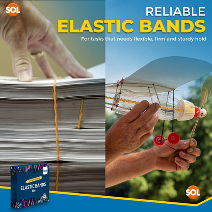 215-430 Natural Elastic Rubber Bands Size 18 Strong Stretchy 80mm x 1.5mm Office