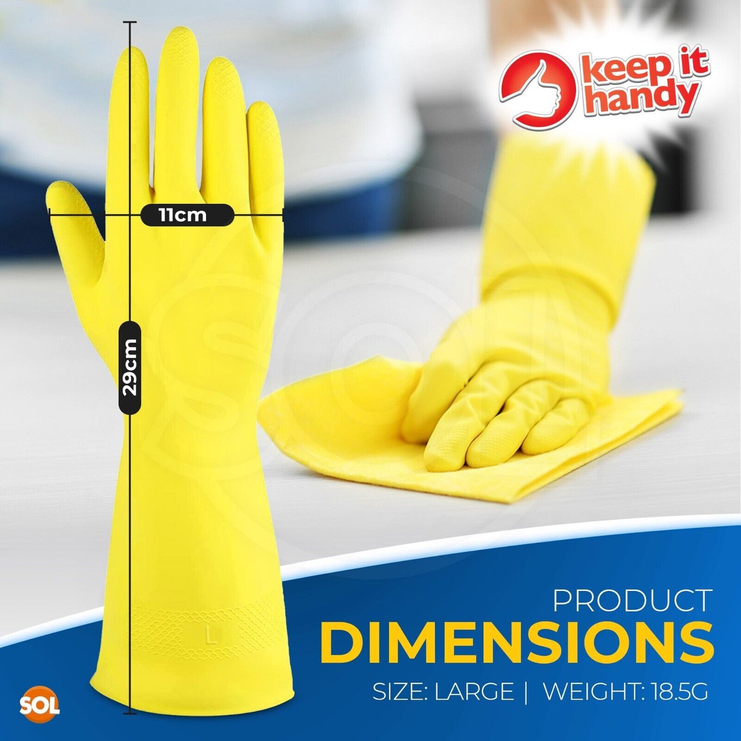 4-36 Pairs Rubber Gloves Large Long Sleeve Household Washing Up Kitchen Cleaning