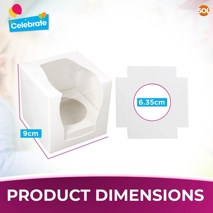 24-96 Cupcake Boxes Single Individual Cup Cake Box & Window Removable Inner Tray