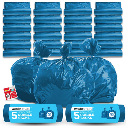 120PK Blue Rubble Sacks Large Heavy Duty Strong Builders Waste Rubbish Bags