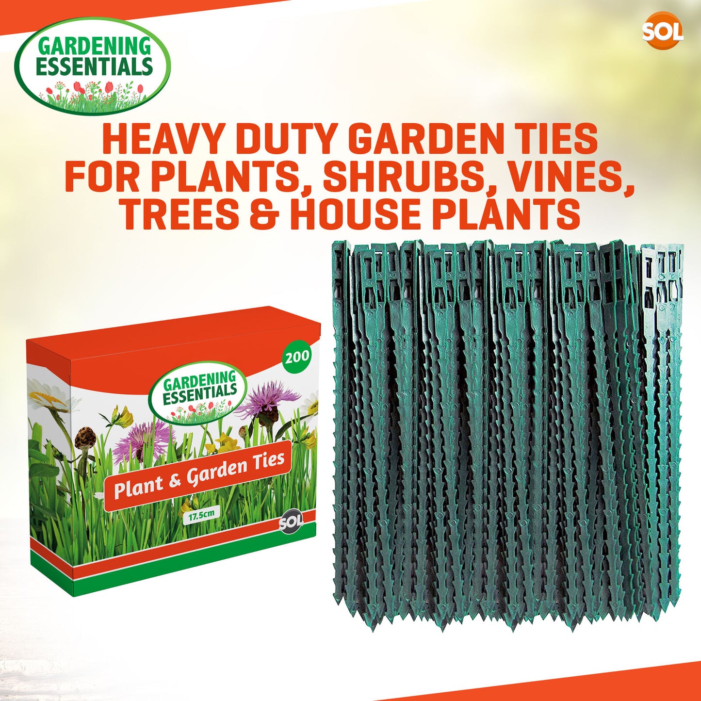 200 Green Garden Twist Ties Flexible Adjustable Plastic Plant Wire Support Cable