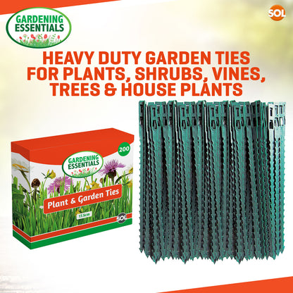 200 Green Garden Twist Ties Flexible Adjustable Plastic Plant Wire Support Cable