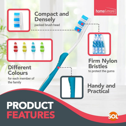 32 Adult Toothbrushes Soft Medium Bristles Manual Pack Dental Care Oral Hygiene