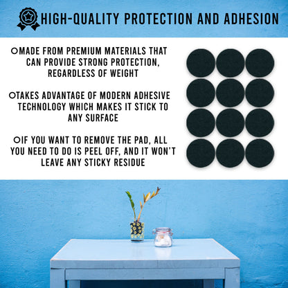 100 Felt Pads Self Adhesive Black Sticky Furniture Floor Chair Legs Protectors
