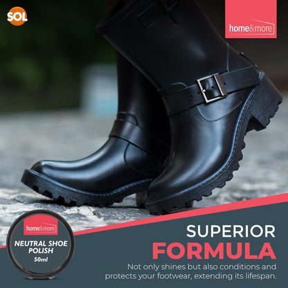 3 Neutral Shoe Polish Wax x 50ml Traditional Leather Boot Shine Cleaner Protect