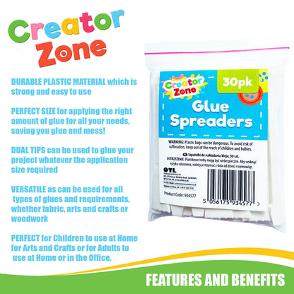 30pk Glue Spreaders Flexible Plastic PVA Adhesive Paste Spatulas Kids Arts Craft
