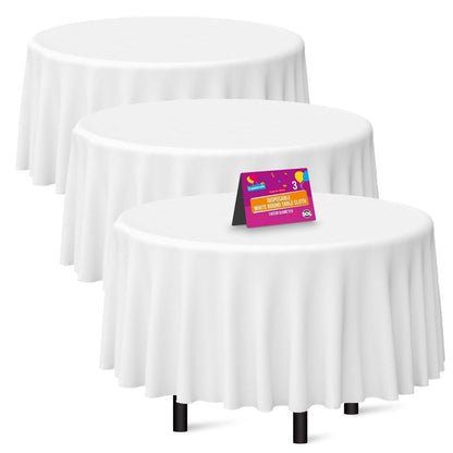 3-6 Plastic Table Covers Round 1.4M Tablecloth Disposable Wipe Clean Party Cloth