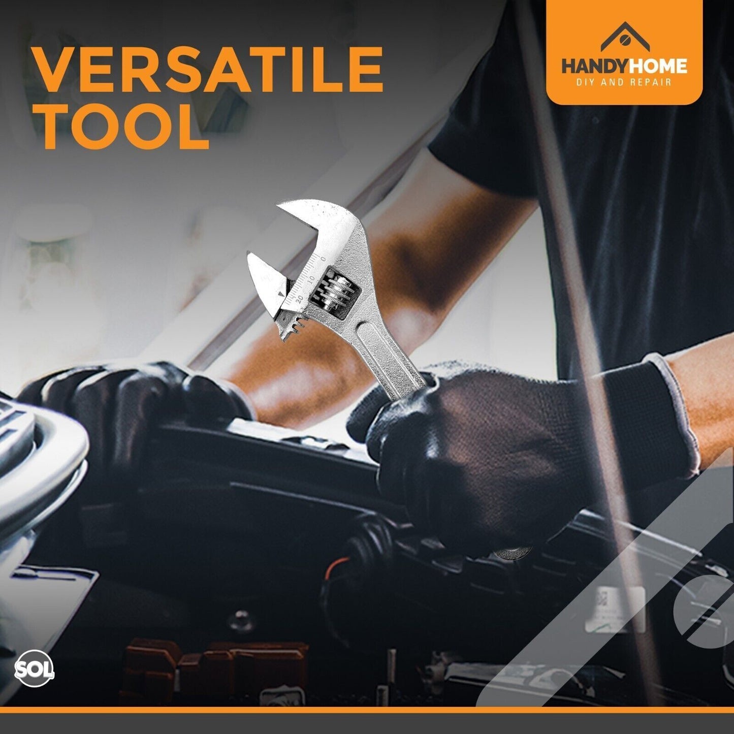 Adjustable Wrench Spanner 8" 200mm | Heavy Duty Wrenches Tool 0-24mm Opening Jaw