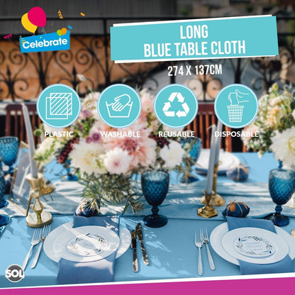 Plastic Rectangular Table Cloth Covers | Wipe Clean Party Tablecloths Disposable