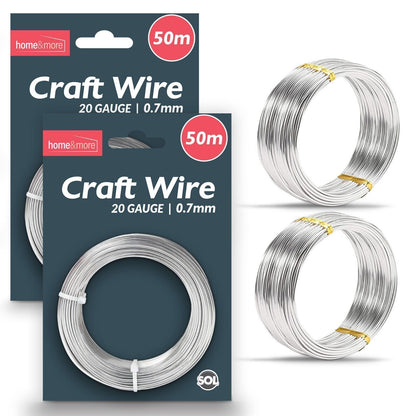 100-150M Craft Wire 20 Gauge Jewellery Modelling Bendy Silver Aluminium Florist