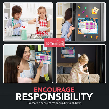 2pk Reward Chart Magnetic Reusable Behaviour Chore For Kids Children + Wipe Pens