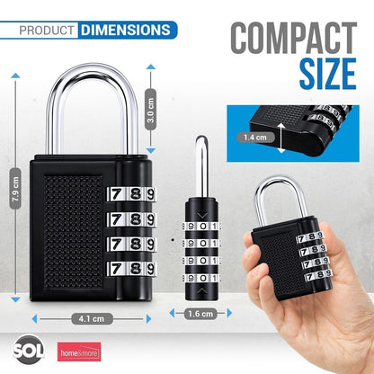 2x 4 Digit Combination Padlock Heavy Duty Outdoor Lock Gym Travel Luggage Locker