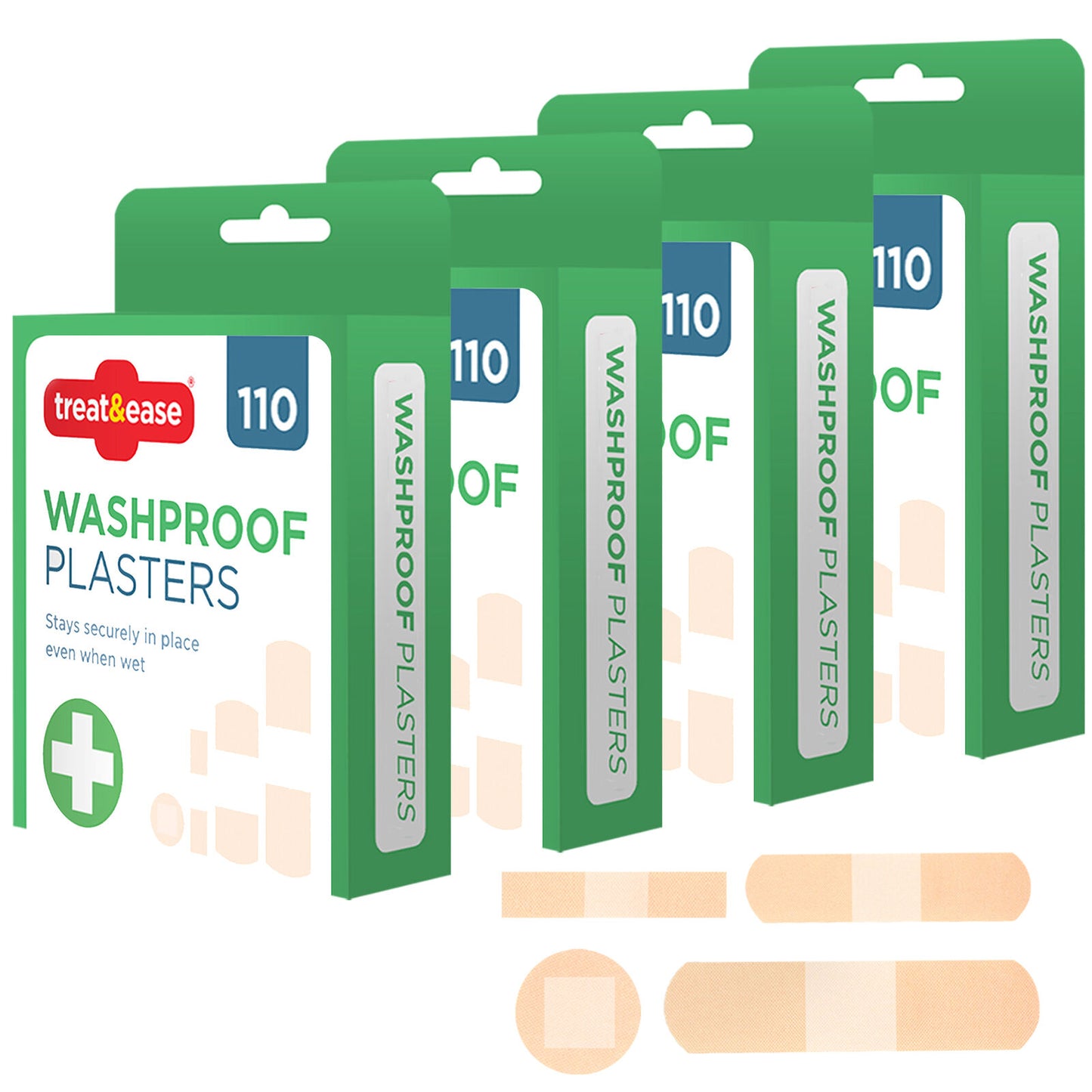 440 Assorted Washproof Plasters Waterproof Breathable Adhesive First Aid Healing