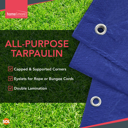 1M Tarpaulin Ground Cover Sheet Heavy Duty Waterproof Blue Tarp Camping Eyelets