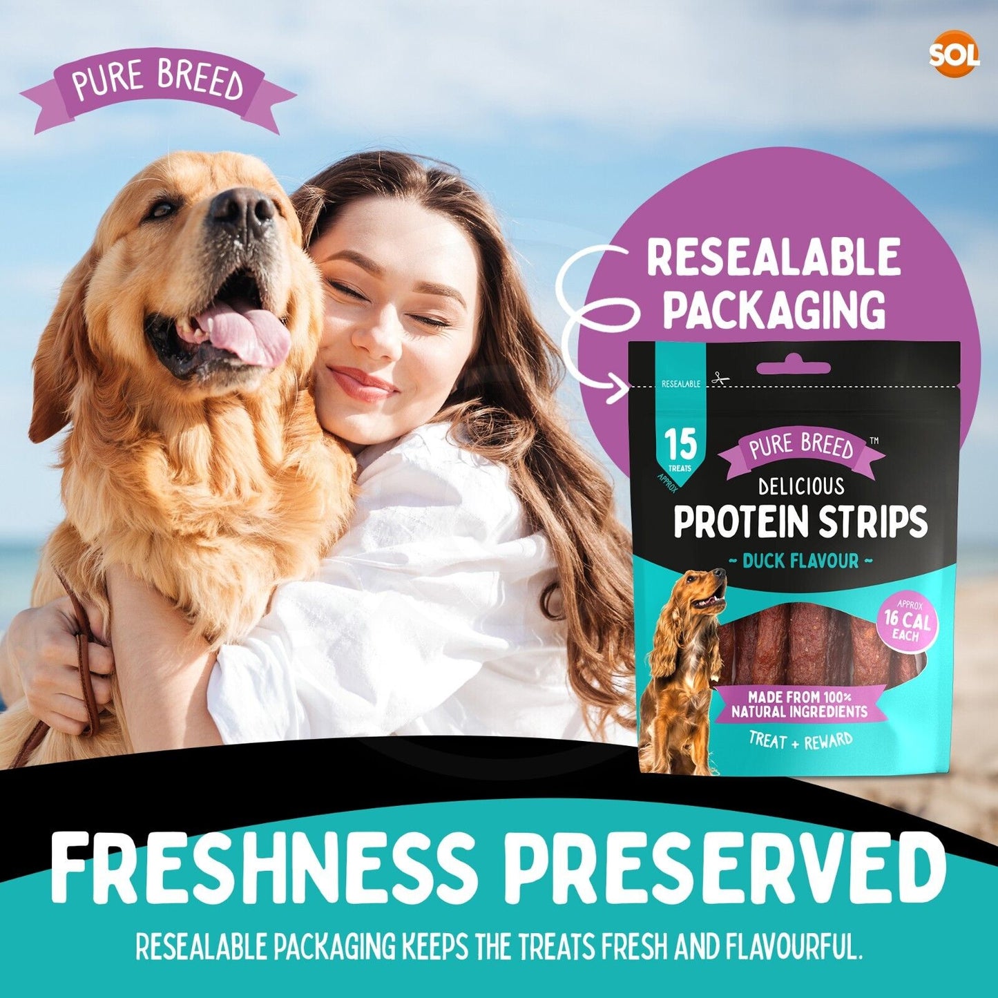 Chicken Strips Dog Treats Duck & Beef | 150g