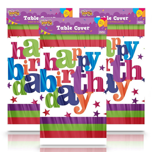 3-9 Birthday Table Cloths Covers Rectangular Plastic Wipe Clean Party Tablecloth