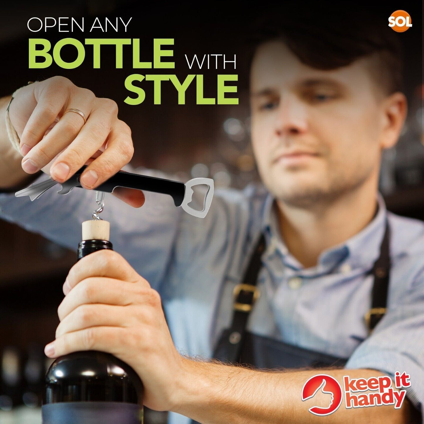 Metal Bottle Opener | Beer Bar Wine Corkscrew Professional Waiters Friend Tool