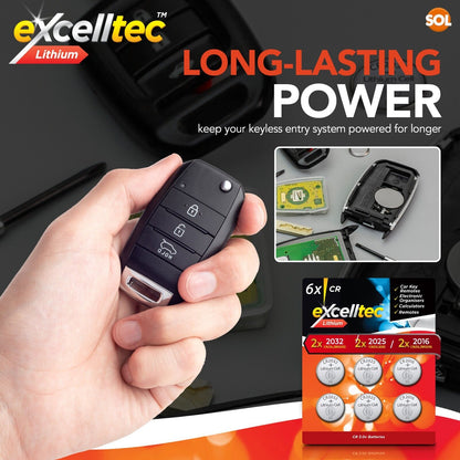 6PK Car Key Fob Battery CR2032 CR2025 CR2016 Batteries For Mercedes Audi Remote
