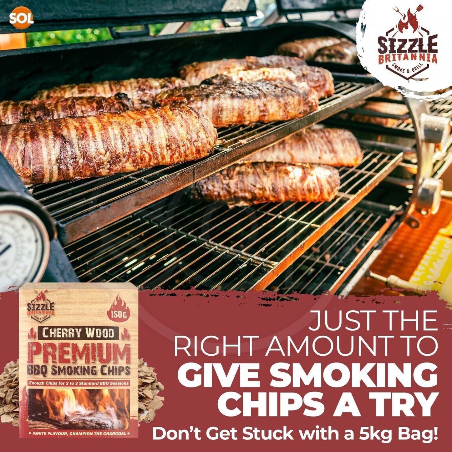 BBQ Smoking Wood Chips For Food 150g Smoker Chunks | Apple Hickory Walnut Cherry