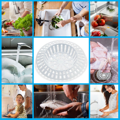 2-4pk Plastic Sink Strainer White Kitchen Bath Basin Drain Waste Hair Plug Hole