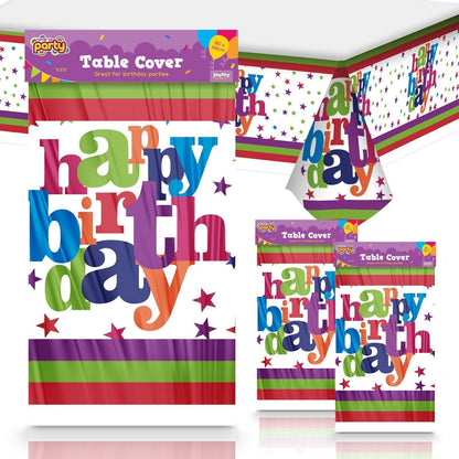 3-9 Birthday Table Cloths Covers Rectangular Plastic Wipe Clean Party Tablecloth