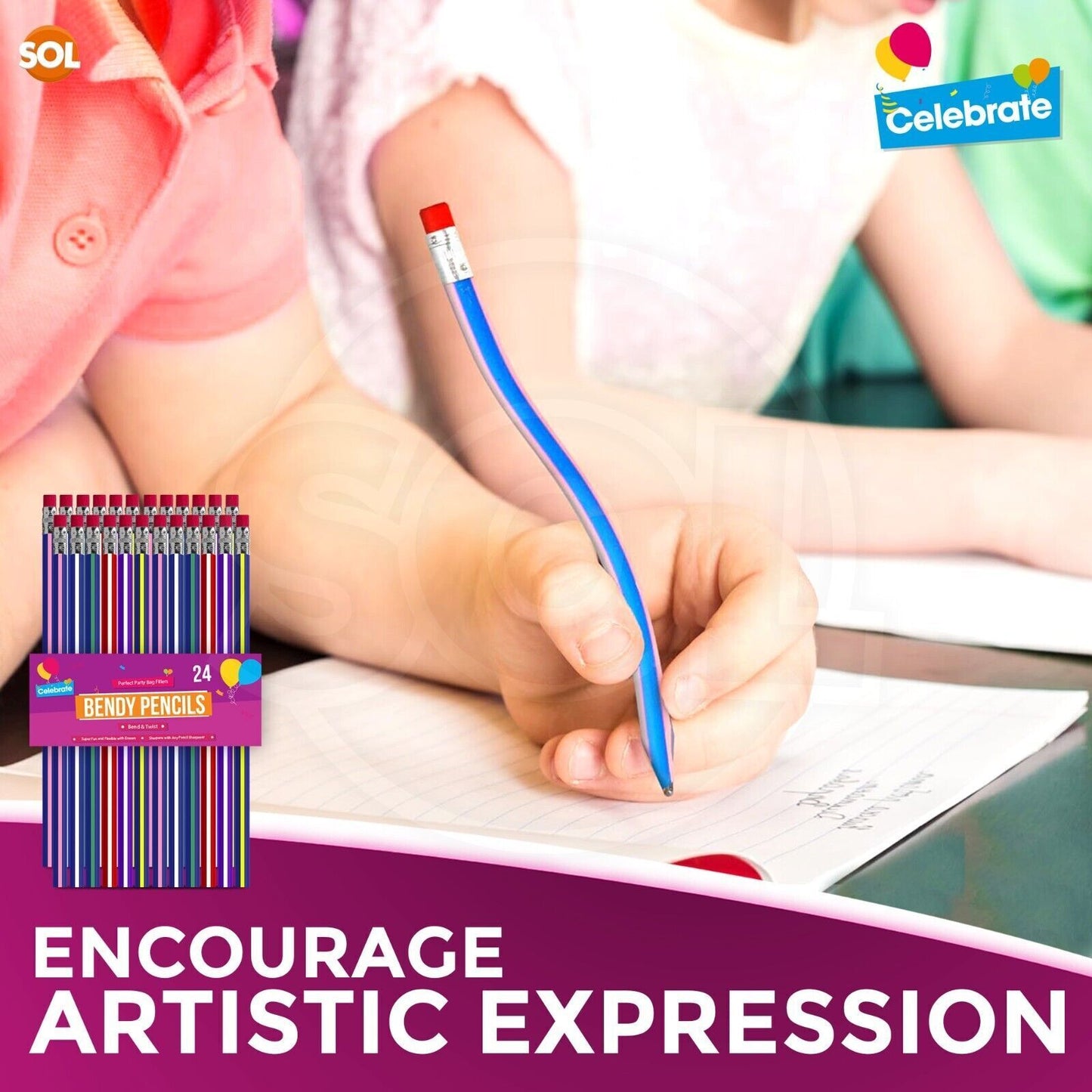 24-48 Soft Flexible Bendy Pencils with Erasers | Magic Bend Kids Children School