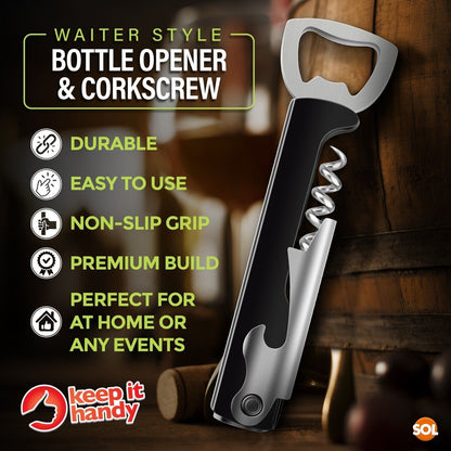 Metal Bottle Opener | Beer Bar Wine Corkscrew Professional Waiters Friend Tool