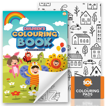80 Page JUMBO Kids Colouring Books A4 For Girls Boys Childrens Creative Activity
