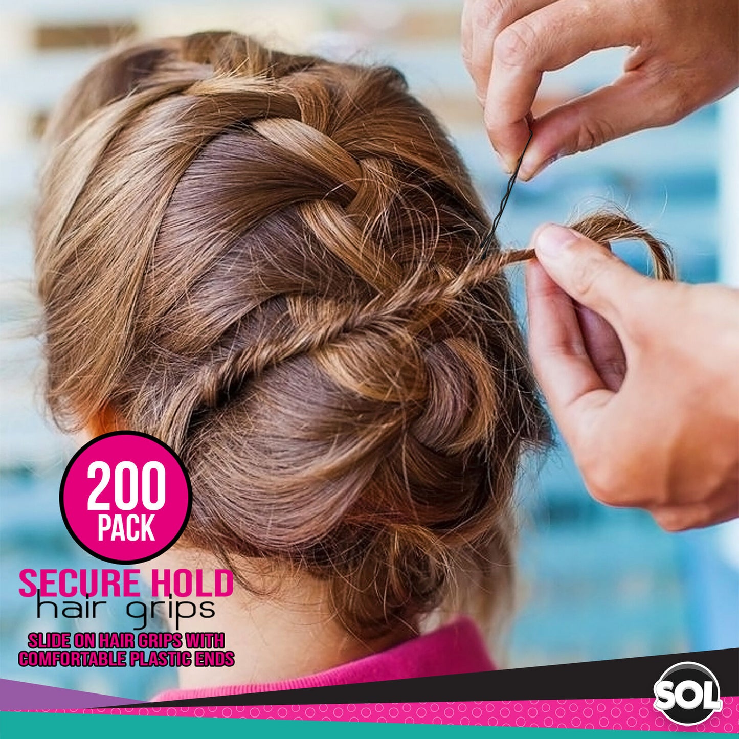 Hair Grips Black Bobby Pins 4.6cm | Waved Styling Clips | 400 Pack