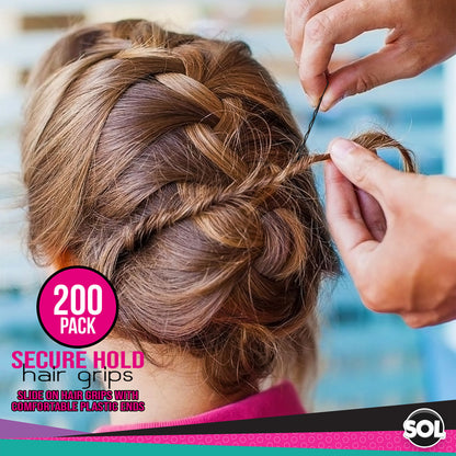 Hair Grips Black Bobby Pins 4.6cm | Waved Styling Clips | 400 Pack